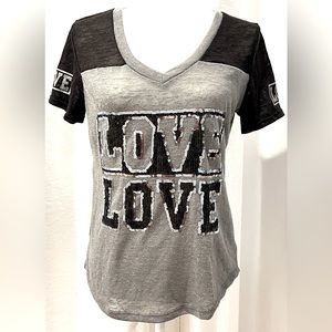 Sequined “Love” Shirt by No Boundaries